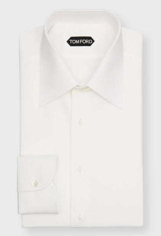 Tom Ford Men’s White 100% Cotton Tuxedo Button Down