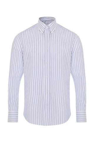 BRUNELLO CUCINELLI MEN'S SHIRT IN NAVY