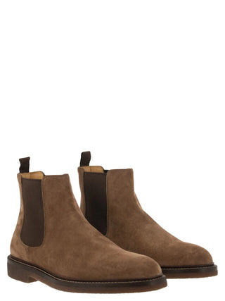 Brunello Cucinelli Mens Chelsea Boots in Chestnut