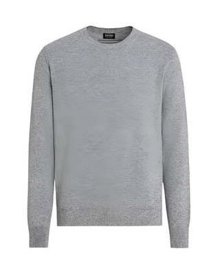 Zegna Mens Grey Cashmere Sweater