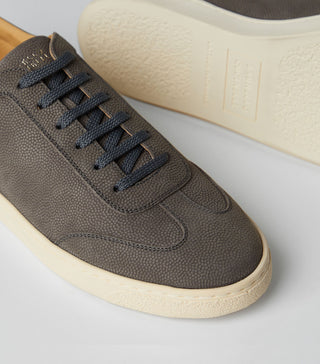 Brunello Cucinelli Pebbled Leather Sneakers in Grey