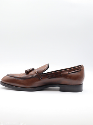 Tods Mens Brown Tassled Penny Loafers