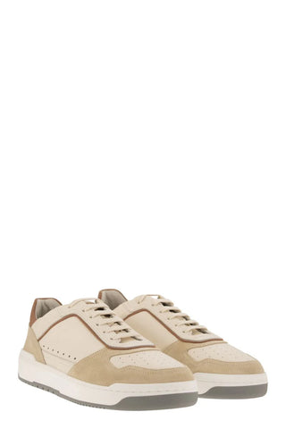 Brunello Cucinelli Panelled Low-top sneakers in White/Beige