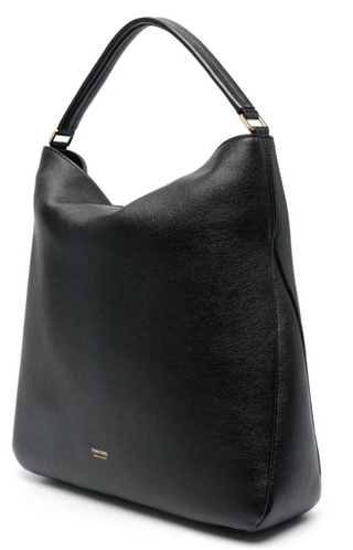 Tom Ford Womens Logo Leather Hobo Bag In Black