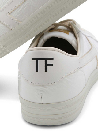 Tom Ford Mens White Leather Low Top Sneakers