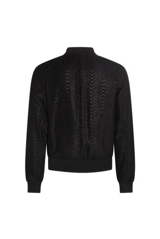 Tom Ford Mens Wave Jacquard Bomber Jacket in Black