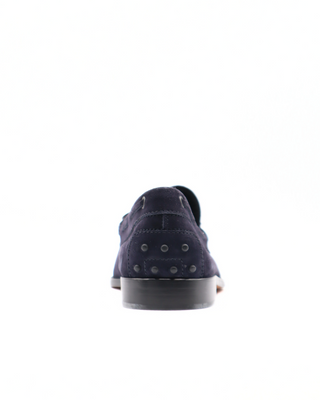 Tods Mens Dark Navy Blue Suede Laccetto Mocassino Shoe