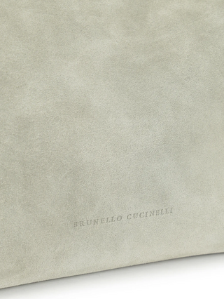 Brunello Cucinelli Women's Suede Bag In Dusty Green