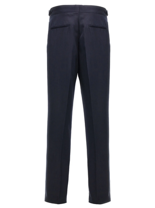 Brunello Cucinelli Men’s Double Breasted Navy & Black Tuxedo Suit