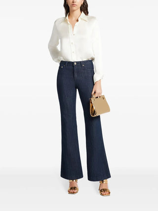 Tom Ford Womens Satin Silk Shirt In White