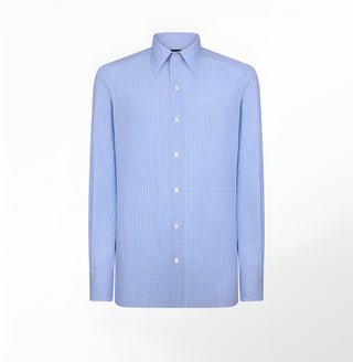 Tom Ford Cotton Point-Collar Dress Shirt Sky Blue
