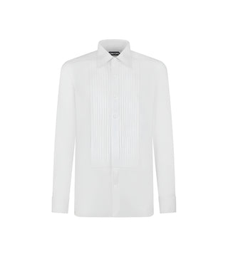 Tom Ford Men’s 100% Cotton White Button Down Tuxedo Dress Shirt