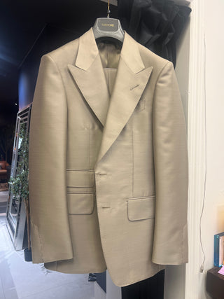 Tom Ford Mens Dark Beige 50% Wool, 40% Mohair & 10% Silk Shelton Suit