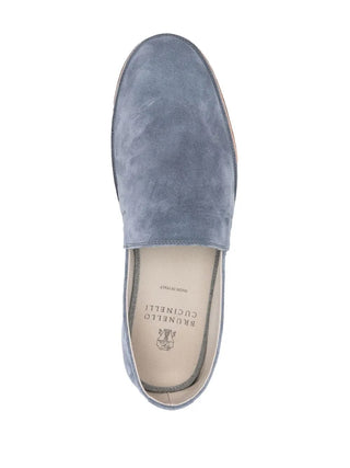 Brunello Cucinelli Mens Suede Espadrilles In Blue