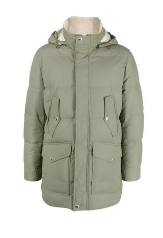 Brunello Cucinelli Padded Hooded Puffer Parka with Flap Pockets
