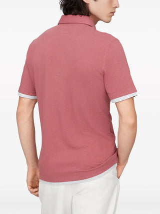 Brunello Cucinelli Mens Polo Shirt In Raspberry
