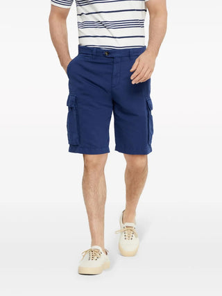 Brunello Cucinelli Mens Cargo Shorts In Dark Blue