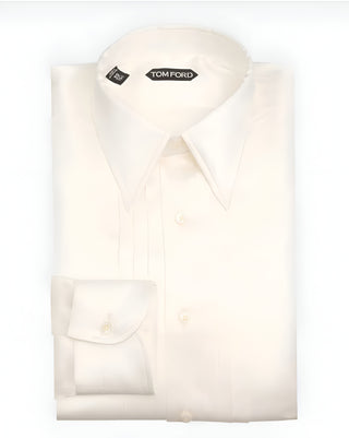 Tom Ford Men's Silk Charmeuse Pleated Made to Measure Dress Shirt