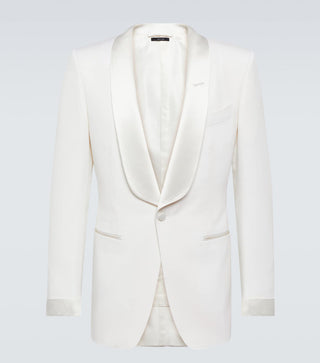 Tom Ford Men's White 85% Wool & 15% Mohair O’ Connor Tuxedo Jacket