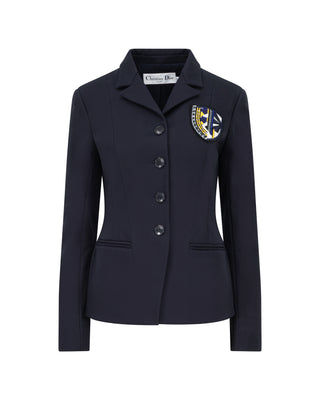Christian Dior New Women's Blue Evening Jacket With Embroidered Accents