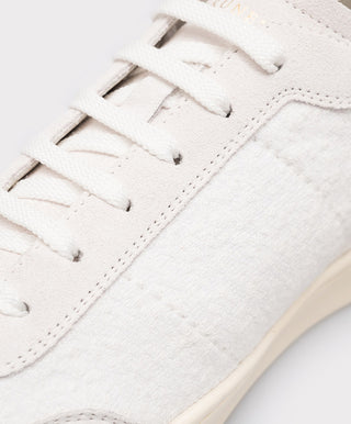 Brunello Cucinelli Mens Suede Logo Sneakers in White