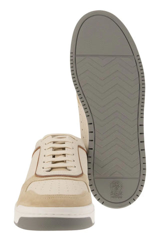 Brunello Cucinelli Panelled Low-top sneakers in White/Beige