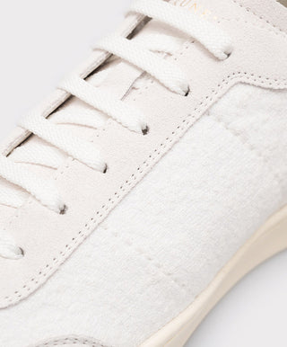 Brunello Cucinelli Mens Suede Logo Sneakers in White