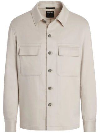 Zegna Mens Oasi Cashmere Alba Overshirt In Ecru
