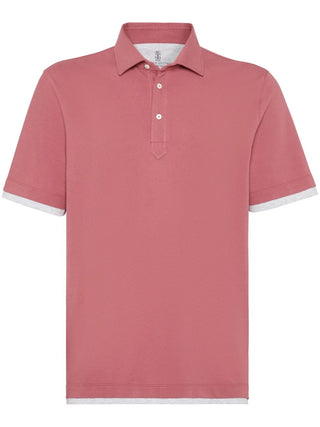 Brunello Cucinelli Mens Polo Shirt In Raspberry
