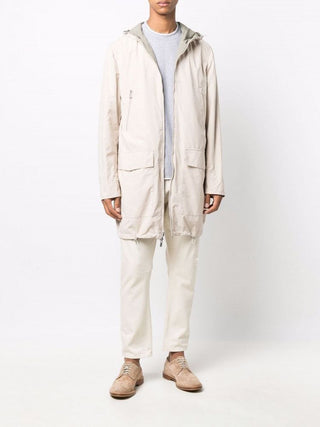 Brunello Cucinelli New Beige Men's Reversible Hooded Coat