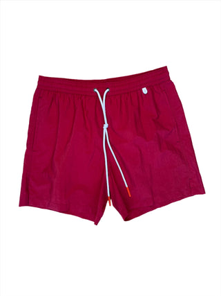 Isaia New Mens Solid Red Swim Trunk