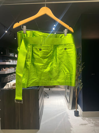 Tom Ford Archive Womens Bright Chartreuse/Green Lamb Leather Skirt