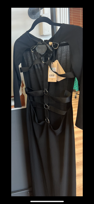 ROBERTO CAVALLI WOMENS Black Maxi Dress Black w Rose Detail