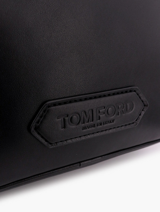 Tom Ford Mens Logo Patch Shoulder Bag in Black