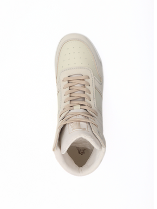 Tods Mens Cream Beige Off White High Top Cassetta Lace Up Sneaker Shoe
