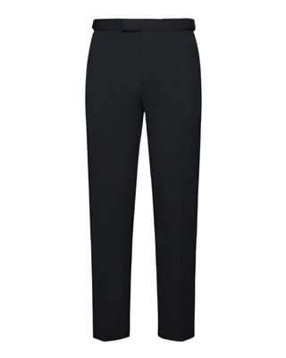 Zegna Mens Black Cotton & Wool Trousers