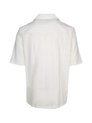 Brunello Cucinelli Mens Short Sleeve Cotton Poplin Shirt In Off White