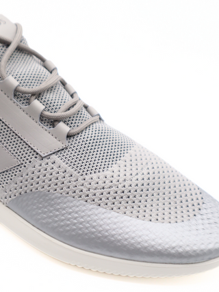 Tods Mens White Silver Lace Up Mesh Sports Sneaker Shoe