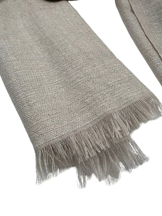 Brunello Cucinelli Cashmere Silk Beige Pink Sand Metallic Blend Women's Scarf