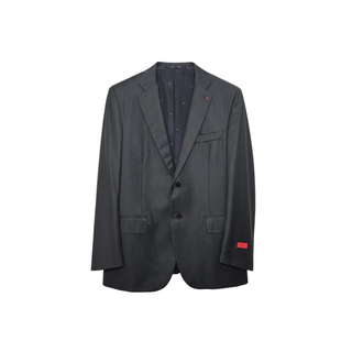ISAIA Wool Two-Button Single-Breasted Blazer in Grey