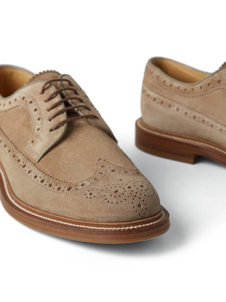 Brunello Cucinelli Mens Lace Up Shoes In Medium Brown