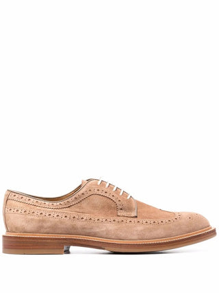Brunello Cucinelli Mens Perforated Detailed Brogues in Brown