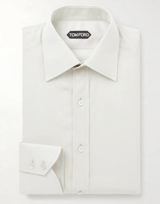 Tom Ford Men’s Light Grey 73% Lyocell & 27% Cupro Button Down Dress Shirt