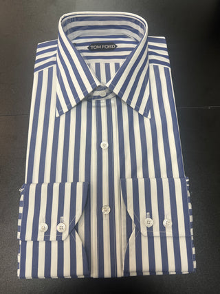 Tom Ford Men’s 100% Cotton Navy & White Button Down Dress Shirt