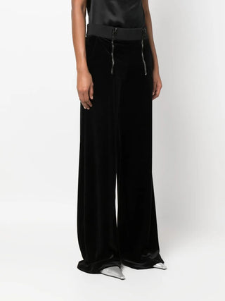 Tom Ford Womens Velvet Zippered Trousers In Black