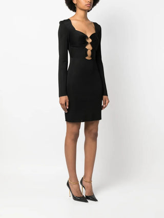 Tom Ford Womens Cut Out Knitted Mini Dress In Black