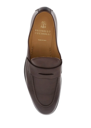 Brunello Cucinelli Mens Loafers In Espresso