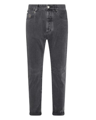 Brunello Cucinelli Mens Medium Grey Leisure Fit Cotton Denim Jeans