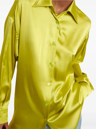 Tom Ford Womens Silk Blend Shirt In Acid Green