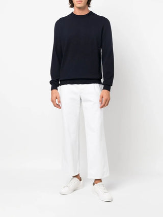 Zegna Mens Navy Oasi Cashmere Crew Neck Sweater